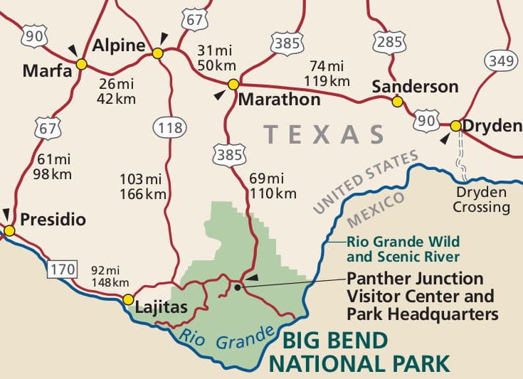 Big Bend TX Map Region 1 