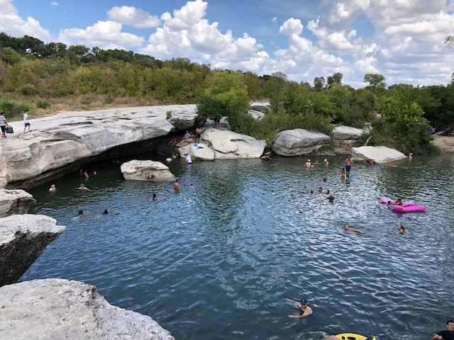 Swimmers at one of the best campsites near dallas