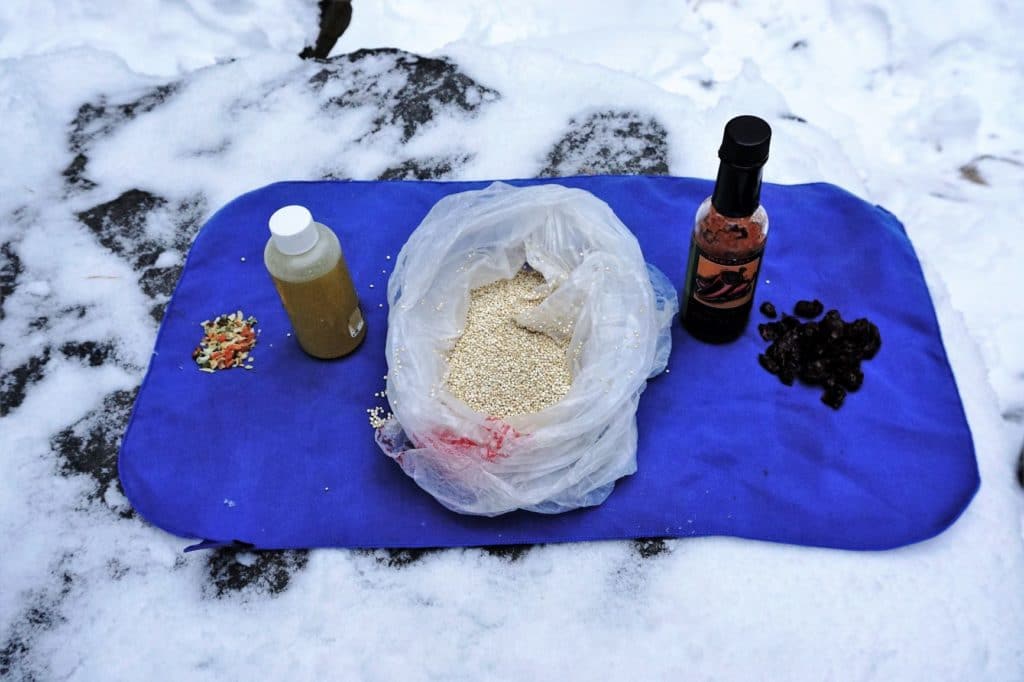lightweight quinoa curry camping recipe ingredients